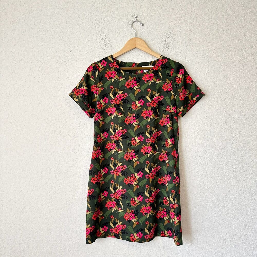 LILI SIDONIO Molly Bracken Mini Shift Dress w Pockets in Multi Floral Print